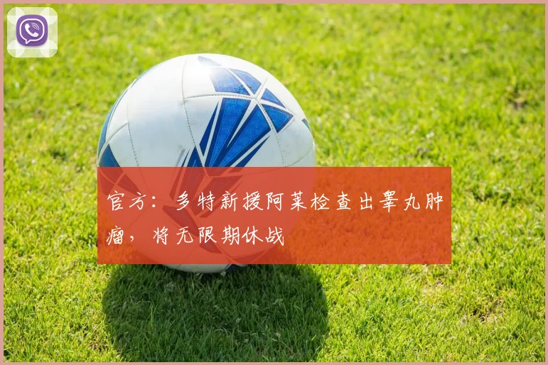 官方：多特新援阿莱检查出睾丸肿瘤，将无限期休战